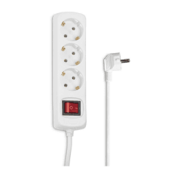 Hama Steckdosenleiste 3-fach (Mehrfachsteckdose mit Save Energy-Schalter zum Stromsparen, Steckplätze 45 Grad gedreht, Kabel 1,4m, GS geprüft, Mehrfachstecker für Home Office) weiß Weiß 3-fach Single