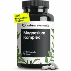 Magnesium Komplex - Premium: Aus 5 hochwertigen Verbindungen - 400mg elementares Magnesium pro Tagesdosis - Laborgeprüft, vegan, hochdosiert Dose