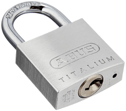ABUS Vorhängeschloss Titalium AB64TI/30 - Schlosskörper aus Spezial-Aluminium - gehärteter Stahlbügel - ABUS-Sicherheitslevel 4 - Silber, Grau, 30mm verschiedenschließend 1 Stück 30mm