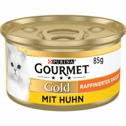 Gourmet PURINA GOURMET Gold Raffiniertes Ragout Katzenfutter nass, mit Huhn, 12er Pack (12 x 85g)