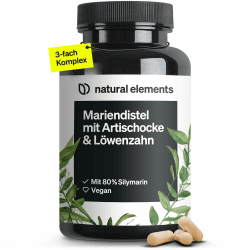 Mariendistel Artischocke Löwenzahn Komplex - 120 Kapseln - Hochdosiert mit 80% Silymarin - Ohne Magnesiumstearat, vegan und produziert in Deutschland