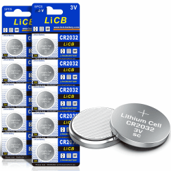 LiCB 10 Stück CR2032 3V Lithium Knopfzellen CR 2032 Batterien