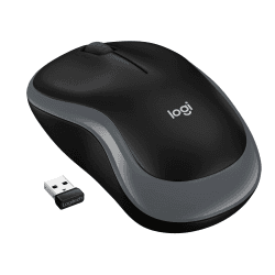 Logitech M185 Kabellose Maus, 2,4 GHz mit USB-Nano-Empfänger, 12 Monate Batterielaufzeit, 1000 DPI Optical Tracking, Für Links- und Rechtshänder, Kompatibel mit PC, Mac, Laptop - Grau Grau Maus Kabellos M185