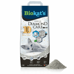 Biokat's Diamond Care Classic Katzenstreu ohne Duft - Feine Klumpstreu aus Bentonit mit Aktivkohle und Aloe Vera - 1 Sack (1 x 10 L)