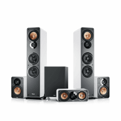 Teufel Ultima 40 Surround 5.1-Set - Heimkino Lautsprecher 5.1 Soundanlage Kino Raumklang Surround Subwoofer Movie High-End HiFi - schwarz/weiß Weiß / Schwarz