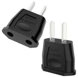 VIEVRE 2 Stück Reiseadapter,EU Adapter, USA Stecker,Reisestecker,Deutschland auf US-Steckeradapter,Europa/US/China/Japan/Kanada/Mexiko Universaladapter 2 Stücke Schwarz
