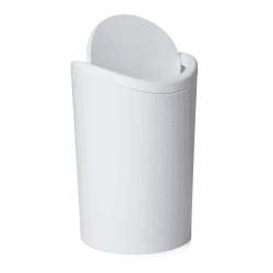 TATAY Mülleimer Bad, 6L Kapazität, Polypropylen, BPA frei, weiß. Maßnahmen 19 x 19 x 28 cm Weiss
