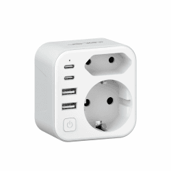 JSVER Reiseadapter für Südafrika,Steckdosenadapter Typ M 2 Steckdose Südafrika Deutschland Reisestecker Adapter mit 2 USB C&2 USB A(3,4A 17W) für Südafrika Namibia,Lesotho, Mosambik(Weiß) EU to Südafrika