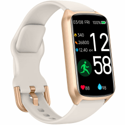 Fitness Tracker Fitnessuhr Damen Herren, bis zu 7 Tage Akkulaufzeit, 20+ Trainningsmodi, SpO2 Tracking, Schlafüberwachung, Herzfrequenzmessung, Schrittzähler, 5ATM Wasserdicht Aktivitätstracker Star Blank