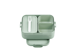Mepal Brotdose Midi - Brotdose mit Bento Box - Für 2 Sandwiches oder 4 Brotscheiben - Lunchbox für kleine Snacks & Reste - Brotdose Erwachsene - Essenbox mit Fächern - Nordic sage 01. Nordic Sage Medium