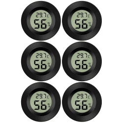 Thlevel Mini Digital Hygrometer Thermometer Temperatur Luftfeuchtigkeitmessgerät für Innenraum Gewächshaus Wohnzimmer -50°C~ 70°C (6 PCS B)