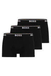 BOSS Herren Power Boxer Trunks Unterhosen Cotton Stretch 3er Pack Boxershorts L Black 001