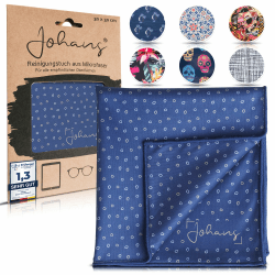 Johans® XXL Mikrofasertuch | Optikerqualität 30x30cm zur Reinigung von Brille, Smartphone, Tablet, Kamera | Brillenputztuch, Displaytuch, Poliertuch Kringel