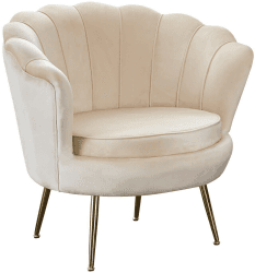 SalesFever Muschelsessel Clam Samtoptik beige gold