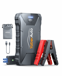 YaberAuto Starthilfe Powerbank, 2500A Spitzstrom, Auto Starthilfe Powerbank, Jump Starter für 7,0L Benzin Oder 5,5L Diesel, Starter Powerbank mit LED Taschenlampe, 12V Auto Starthilfe mit PKW, YA80