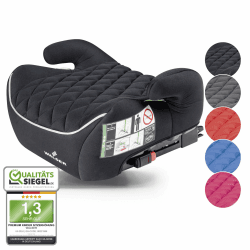 WALSER Premium Kinder Sitzerhöhung Auto ISOFIX, Qualitätssieger Sehr Gut* Kindersitz Auto 125-150 cm, Kindersitzerhöhung Auto Andy neueste Norm 2024 ECE R 129, Sitzerhöhung Auto Kindersitz schwarz Schwarz 2) Mit ISOFIX