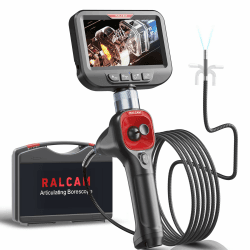 Ralcam Endoskopkamera 6,2mm Endoscope Camera - 360° Endoskop Schwenkbarer 4,3" HD 720P Inspektionskamera mit Licht Rohrkamera, Kameras mit 6 LED, IP67 Wasserdicht 2M Halbsteifes Kabel Lenkendoskop F606B-S2M