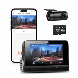 70mai Neue 4K Dash Cam A810, vorne und hinten, mit 128GB SD-Karte, integriertem GPS, Night Owl Vision, Unterstützung bis zu 256GB, Smart Parking Guardian-Modus, AI-Bewegungserkennung