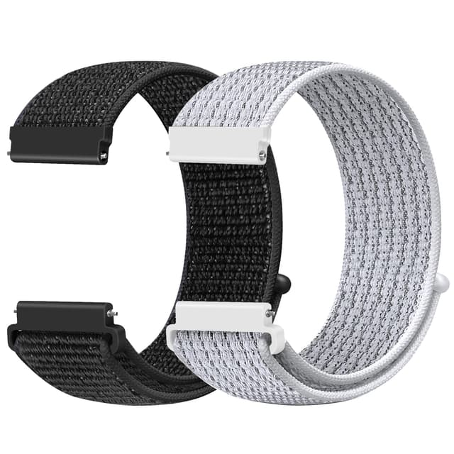Runostrich Quick Release Watch Armband breite 18mm 19mm 20mm 22mm Sport Uhrenarmbänder für Herren und Damen Schwarz Weiß+Summit Weiß 18mm