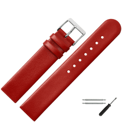 MARBURGER Uhrenarmband 14mm Leder - Werkzeug Montage Set 76114 Rot/Silber 14mm