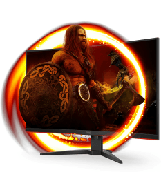 AOC Gaming C32G2ZE - 32 Zoll FHD Curved Monitor, 240 Hz, 1ms, FreeSync Premium (1920x1080, HDMI, DisplayPort) schwarz/rot 240Hz 32 Zoll FHD Curved Nicht höhenverstellbar