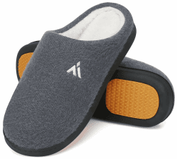 Mishansha Herren Damen Warme Hausschuhe Winter Memory Foam Plüsch Pantoffeln Rutschfest Slipper,Gr.36-48 38 EU Silber