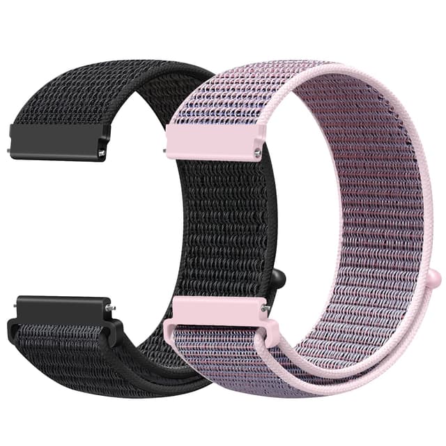 Runostrich Quick Release Watch Armband breite 18mm 19mm 20mm 22mm Sport Uhrenarmbänder für Herren und Damen Dunkelschwarz+Rosa Sand 18mm