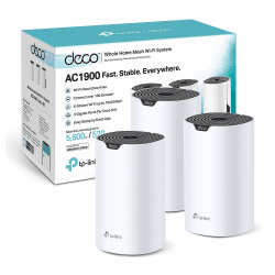 TP-Link Deco S1900 Mesh WLAN Set (3er Pack), AC1900 Dual Band Router & Repeater, 3X Gigabit Ports für Jede Einheit, empfohlen für Häuser mit 3-5 Schlafzimmern, Umfassender Jugendschutz AC1900 3er-Set