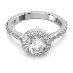 Swarovski Constella Cocktailring, Rhodinierter Damenring mit Strahlenden Swarovski Kristallen 52