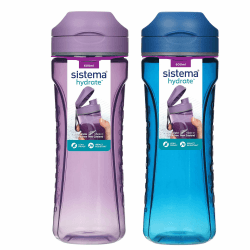 Sistema Swift Sport-Wasserflaschen | 600 ml | auslaufsichere Kinderwasserflaschen | schlagfester Tritan-Kunststoff | BPA-frei | Ocean Blue & Misty Purple | 2 Stück