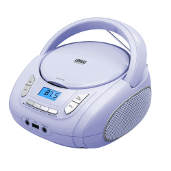 Tragbarer CD-Player für Kinder - Radio-CD-Boombox mit Bluetooth, FM-Radio, USB-Eingang & AUX-Anschluss & Kopfhörerbuchse, CD-Player für zu Hause oder draußen (Light Purple)