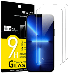 NEW'C 3 Stück, Panzer Schutz Glas für iPhone 14, 13, 13 Pro (6,1"), Frei von Kratzern, 9H Härte, HD Displayschutzfolie, 0.33mm Ultra-klar, Ultrabeständig 14/13/13 Pro 6,1 Zoll