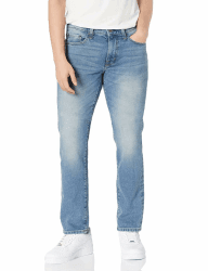Amazon Essentials Herren Slim-Fit-Jeans 34W / 32L Helle Waschung