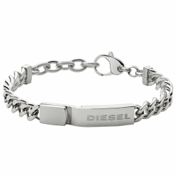 Diesel Armband Für Männer, 18 Cm - 19,5 Cm Silbernes Edelstahlarmband, DX0966040