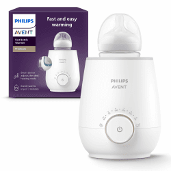 Philips Avent Schneller Premium-Fläschchenwärmer, mit intelligenter Temperaturregelung, Wasserbadtechnologie, automatischer Abschaltung, Modell SCF358/00 Flaschenwärmer