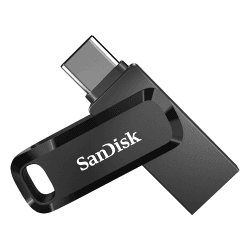 SanDisk Ultra Dual Drive Go USB Type-C 128 GB (Android Smartphone Speicher, USB Type-C-Anschluss, 150 MB/s Lesegeschwindigkeit, Nutzung als Schlüsselanhänger möglich) 128 GB Schwarz