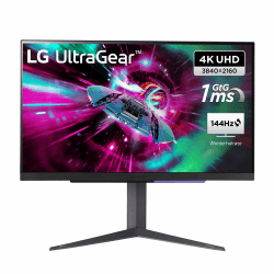 LG Ultragear 16:9 UHD Gaming Monitor 27GR93U-B - 27 Zoll, IPS-Display, HDR10, AMD FreeSync, Grau/Schwarz