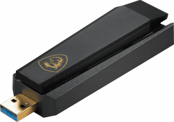 MSI AXE5400 WiFi 6E Tri-Band USB Adapter - Schnelles WLAN bis 5400 Mbps (6GHz, 5GHz, 2.4GHz Wireless), MU-MIMO, einstellbare Antenne, Beamforming, WPA3 - inkl. Standfuß AXE5400 WiFi USB Adapter