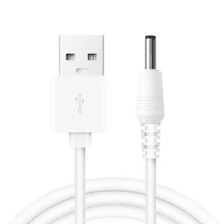 RUITEXUN USB auf DC 3,5 mm Kabel, 50 cm, DC 5 V Netzkabel, USB auf DC 3,5 mm x 1,35 mm Hohlklinkenadapter, Stecker, Ladekabel (weiß)