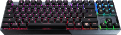 MSI Vigor GK50 Low Profile TKL Mechanische Gaming-Tastatur DE-Layout QWERTZ - Kailh Choc White Low Profile Switches, ergonomische Keycaps, rutschfeste Game Base, RGB pro Taste, USB 2.0 - TKL, Schwarz Vigor GK50 TKL DE