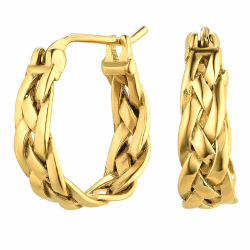 JewelryWe Creolen Herren Damen Geflochten Schädel Totenkopf Skelett Hand Ohrringe Ohrstecker Retro Edelstahl Ohrschmuck für Männer Frauen Halloween Gold-geflochten