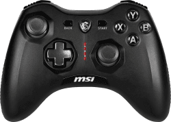 MSI FORCE GC20 V2 Kabelgebundener PC-Gamepad Controller - austauschbare D-Pad-Abdeckungen, zwei Vibrationsmotoren, USB 2.0 - schwarz, kabelgebunden schwarz kabelgebunden