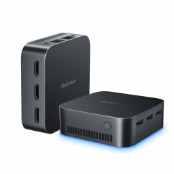 Blackview Mini PC MP80 16GB LPDDR5 RAM 512GB M.2 SSD, Intel 12. Gen N95(bis zu 3,4GHz) Mini Computer, 4K UHD Mini Desktop PC Windows 11 Pro, DREI HDMI, Gigabit Ethernet, 5G WiFi, für Business/Heimkino Intel N95 / 16GB LPDDR5 + 512GB SSD