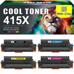 415X M479fdw Toner: Mit Chip Kompatible Tonerkartusche Ersatz für HP 415X 415A Color Laserjet Pro MFP M479fdw Toner M479dw M479fnw M479fdn M454dw M454dn M479 W2030X W2031X W2032X W2033X 4er-Pack 415X 4PK Schwarz Cyan Gelb Magenta Mit Chip