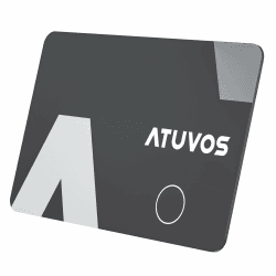 ATUVOS Wallet Tracker Karte Thin 1.6mm, Smart Bluetooth Air Tag Card Kompatibel mit Apple Wo ist? APP (iOS NUR, Android Not Supported), Item Finder für Reisekoffer/Geldbeutel/Koffer/Taschen und mehr Smart Card / 1er Pack