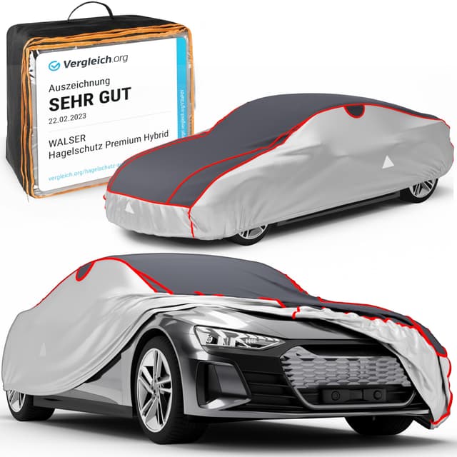 Walser Hagelschutz Abdeckplane Auto, Auszeichnung Sehr Gut* Auto Hagelschutzplane, Abdeckplane Auto Premium Hybrid, Autogarage Abdeckung, Abdeckung Auto 100% Polyester, Auto Abdeckung PKW XXL XXL PKW