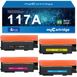 MYCARTRIDGE Kompatibel für HP 117A Toner Set Ersatz für HP Color Laser MFP 178nwg 179fwg 178nw 150nw 179fnw 150a W2070A W2071A W2072A W2073A Toner 4er-Pack 117A 1xSchwarz 1xCyan 1xGelb 1xMagenta