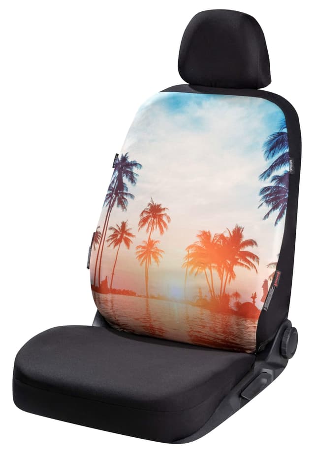 Walser Autositzbezug Beach, 1 Vordersitzbezug, Universal PKW-Einzelsitzbezug, Auto-Schonbezug Beach-Design, Motiv Sitzbezug, Design Autositzschoner