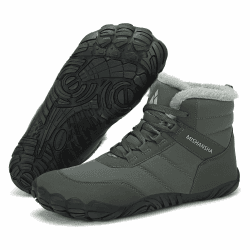 Mishansha Winter Barfußschuhe Warm Gefüttert Winterschuhe für Herren Damen Gr.36-48 36 EU Dunkelgrau