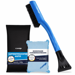 LICARGO® 3-teiliges Winter Set - Luftentfeuchter Auto 1kg & Mikrofaser Scheibenschwamm & Eiskratzer Auto mit Besen (41cm)